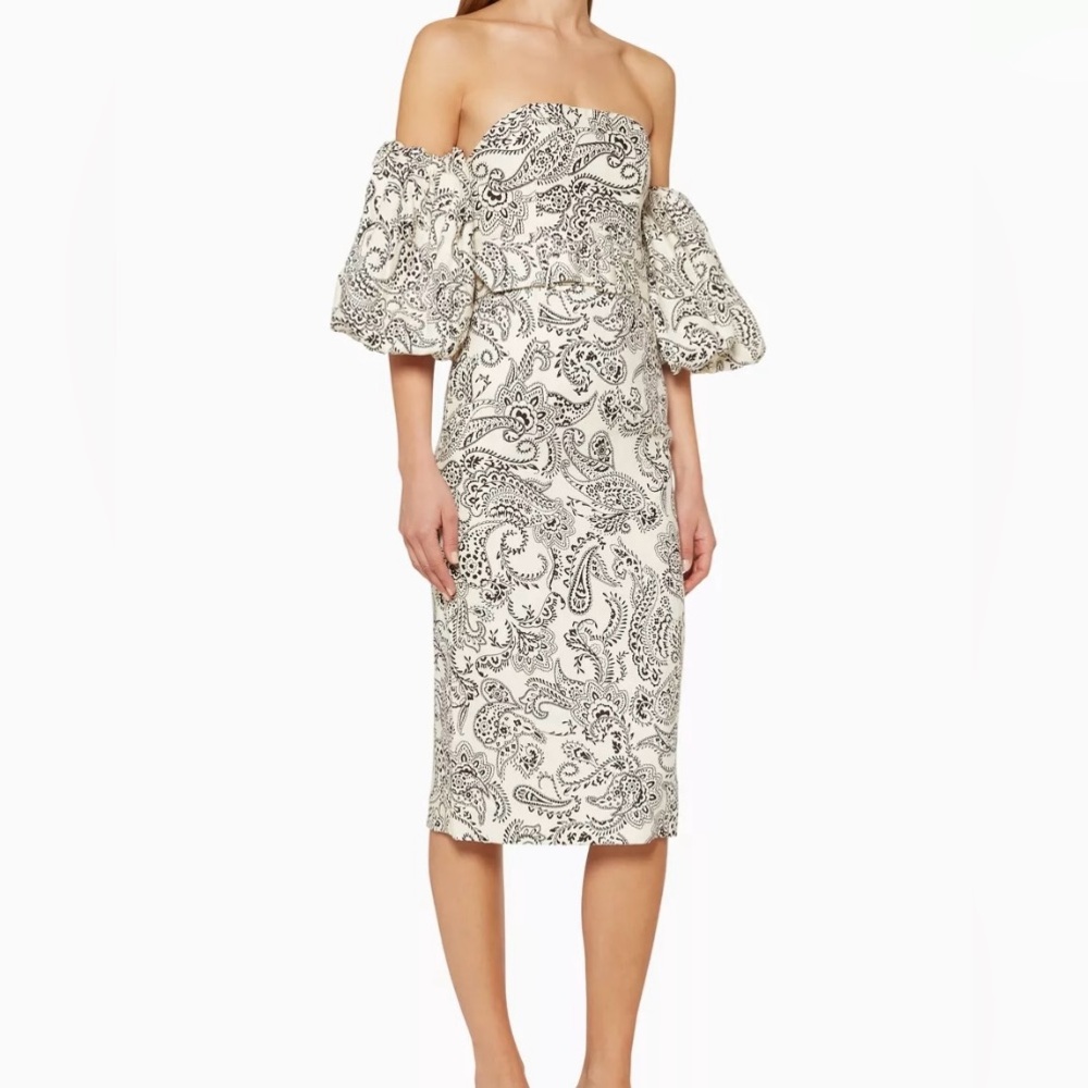 Shona Joy ZELLA LINEN BUSTIER MIDI DRESS